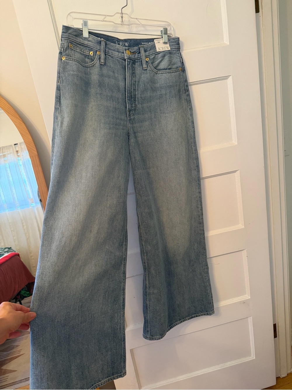 J. Crew High Rise Super Wide-Leg Jeans. Size 30. Elliot wash - Picture 2 of 16